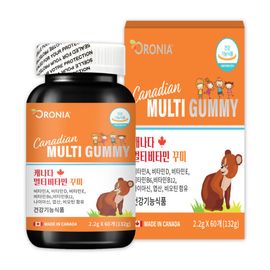 [Oronia] Multivitamin 60 Gummy_Children's Vitamin, Natural Flavors, Fruit Pectin, Essential Nutrients, Protein, Bone Formation, Blood Formation_Made in Canada